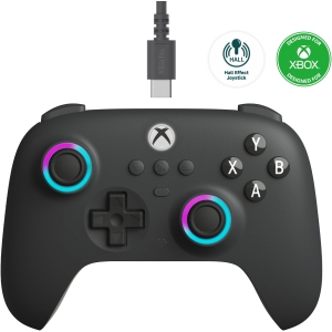 8BitDo Ultimate C Wired Controller for Xbox - RGB Lighting Fire Ring, Hall Effect Triggers & Joysticks, Compatible with Xbox Series X|S, Xbox One, Windows 10/11 (Dark Gray)