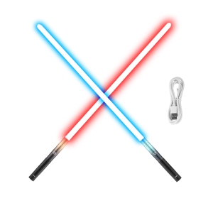 VEVOR 2 Pack Dueling Light Saber with 12 RGB Colors, 4 Sound Modes and Realistic Handle, Rechargeable Swords Saber for Adults and Kids, Christmas Day, Halloween Cosplay, Birthday