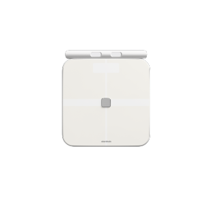 ExerScale Predictive Smart Scale with Body Weight, BMI, Body Fat, Muscle Mass, AI-Powered Health Forecast, 8-Electrode Bluetooth Digital Analyzer, ExerRing Sync – White