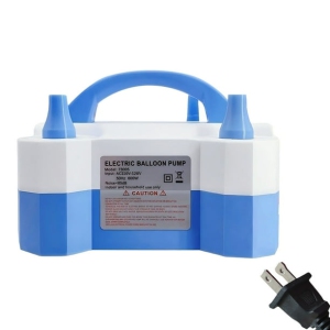 Double nozzle electric balloon pump - quickly inflate aluminum foil balloons and large balloons, with cable tie tool, noise level ≤ 95dB, portable automatic air pump