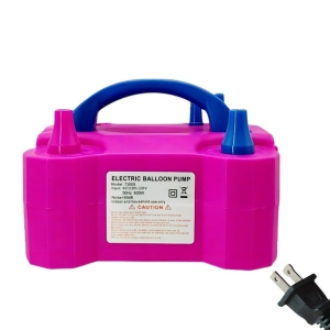 Double nozzle electric balloon pump - quickly inflate aluminum foil balloons and large balloons, with cable tie tool, noise level ≤ 95dB, portable automatic air pump