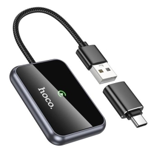 Hoco Wireless CarPlay Adapter | Apple CarPlay | Comes with USB-C Adapter | Sleek Appearance | Plug & Play | Black