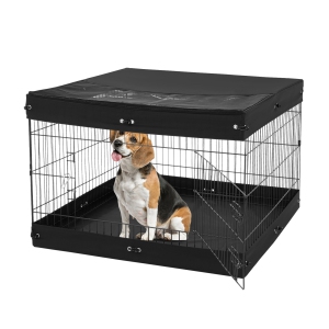 VEVOR 4 Pcs 24 x 36 in Panels Metal Pet Exercise Pen, Dog Fence Indoor and Outdoor Pen with Door, Top Cover, and Bottom Pad, Pet Playpen for Dogs, Cats and Other Small Animals