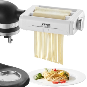 VEVOR 3-IN-1 Pasta Attachment for KitchenAid Stand Mixer, Stainless Steel Pasta Roller Cutter Set Including Pasta Sheet Roller, Spaghetti and Cutter, 8 Adjustable Thickness