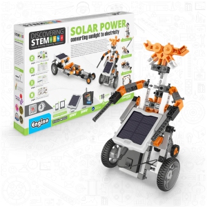 Engino DISCOVERING STEM Solar Power - Learn Solar Energy & Electricity - Educational Building Block Set for Kids & Students | Build 16 Models