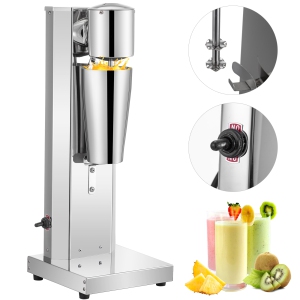 VEVOR 180W Milkshake Maker Kit, Stainless Steel Electric Milkshake Maker, Single Head Classic Milkshake Maker with 800ml Cup, Silver Milkshake Maker Machine, 2 Speed Adjustable