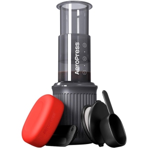AeroPress Go Travel Coffee Press Kit - 3 in 1 brew method combines French Press, Pourover, Espresso - Full bodied coffee without grit or bitterness - Small portable coffee maker