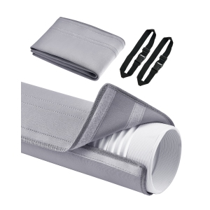VEVOR 5 & 5.9" Air Conditioner Hose Cover Wrap, Portable AC Hose Duct Vent Cover Sleeve, Insulation Sleeve for Diameter Exhaust Hoses Tube, with 2 Adjustable Buckle Straps, Gray
