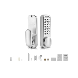 VEVOR Mechanical Keyless Entry Door Lock, 14 Key Mechanical Door Lock, Mechanical Keypad Door Knob, Single-Side Stainless Steel Waterproof Keyless Gate Lock, for Home Garage Yard