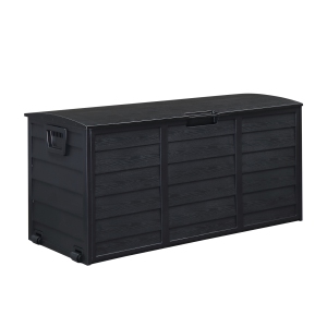 Karl Home 75 Gallons Plastic Outdoor Deck Box with Wheels