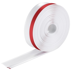 VEVOR 34 FT Garage Door Seal Top and Sides Seal Strip, Universal Weather Stripping Replacement Soft and Hard Composite, Weatherproofing Garage Door TPE Seals with Adhesive, White