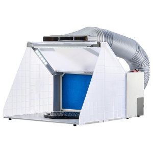 VEVOR Airbrush Spray Booth, Portable Hobby Airbrush Paint Spray Booth Kit with LED Lights, Exhaust Fan and Exhaust Extension Hose, Airbrush Paint Booth for Painting Models, Arts
