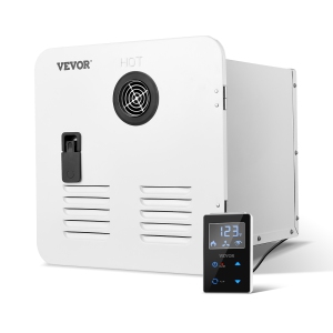 VEVOR 55000BTU RV Tankless Water Heater, Instant Shower with 15 x 15 inches White Door and Remote Controller, Optimized Comfort Performance Hot Water, Ideal for RVers' Family