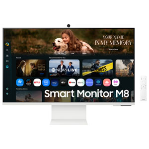Samsung M8 32" 4K Ultra HD 60Hz 4ms GTG VA LED Moniteur intelligentLS32FM801UNXZA) - Blanc chaud