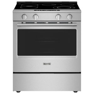 Maytag 30" 5.3 Cu. Ft. Slide-In Smooth Top Electric Range (YMSES7030SZ) - Fingerprint Resistant Stainless Steel