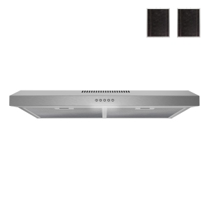 Streamline 30 in. Anapo Ductless Undermount 80 CFM Range Hood in Brushed Stainless Steel with Mesh Filters, Push Button Control, LED Light