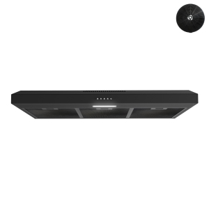 Streamline 36 in. Catania Convertible Undermount 80 CFM Range Hood in Grit Black with Mesh Filters, Push Button Control, LED Light