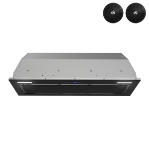 Streamline 36 in. Messina Convertible Insert 350 CFM Range Hood in Glossy Black with Mesh Filters, Touchpad Control, LED Lights