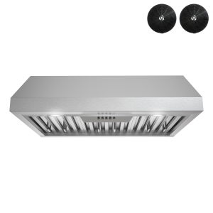 Streamline 30 in. Anfo Convertible Undermount 406 CFM Range Hood in Brushed Stainless Steel with Baffle Filters, Push Button Control, LED Lights