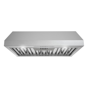 Streamline 30 in. Loculi Ducted Undermount 406 CFM Range Hood in Brushed Stainless Steel with Baffle Filters, Push Button Control, LED Lights