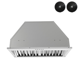 Streamline 28 in. Botricello Ductless Insert 350 CFM Range Hood in Brushed Stainless Steel with Baffle Filters, Electronic Button Control, LED Light