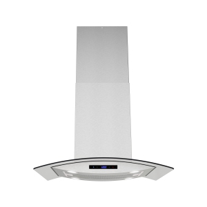 Streamline 30 in. Merone Ducted Island 350 CFM Range Hood in Brushed Stainless Steel with Mesh Filters, Touchpad Control, LED Lights