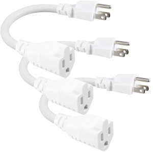 3 Pack Short Power Extension Cord 6inch - Mini Indoor Grounded Extension Cord,16AWG Small Electrical AC Household Extension Cord for Outlet Saver, Rated for 13AMP Home Appliance