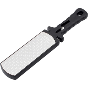 Whetstone double-sided sharpening tool, quick sharpener, hangable household multifunctional kitchen knife sharpening stone - black