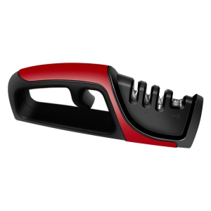 Cooking utensils accessories: manual fast knife sharpener multifunctional whetstone kitchen supplies, knife sharpener tool - red