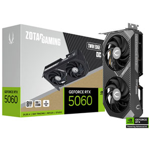 ZOTAC Gaming GeForce RTX 5060 Twin Edge OC 8GB GDDR7 Video Card - Dark Grey