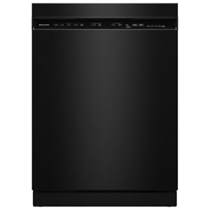 KitchenAid 24" 47dB Front-Control Stainless Steel Tub Dishwasher with Third Rack (KDFS224SBL) - Black