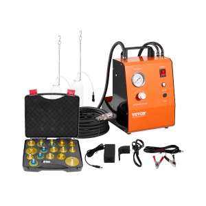 VEVOR 110V Electric Brake Bleeder Kit, Professional Brake Master Cylinder Bleeder Kit with Pressure Gauge & Built-In Air Pump, Versatile Brake Bleeder Adapter Set for Both DC & AC