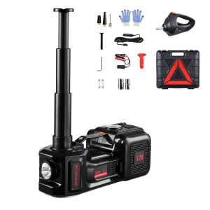 VEVOR 5 Tons /11000 lbs Electric Car Jack, Hydraulic Jack Lift with Built-In Inflator, 12V Tire Change Replacement with Electric Impact Wrench & LED Light, Portable Jack kit