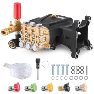 VEVOR 1" Pressure Washer Pump, Shaft Horizontal Triplex Plunger,4200 PSI,4.2GPM, Replacement Power Washer Pumps Kit with 5 Nozzles,Compatible with Simpson MorFlex 40224,40225,40226