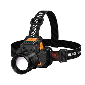 Strong LED induction headlight Multifunctional USB charging headlight for outdoor night fishing - wick [yellow light]