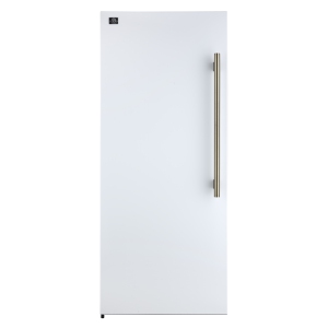 Forno Maderno 28-Inch Convertible Upright Freezer/Refrigerator in White with Antique Brass Handle, 13.6 cu.ft., Left Swing