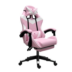 Ergonomic Gaming Chair Racing Style Adjustable Height High-Back PC Computer Chair with Headrest and Lumbar Support Executive Office Chair NEU208GJ-Pink