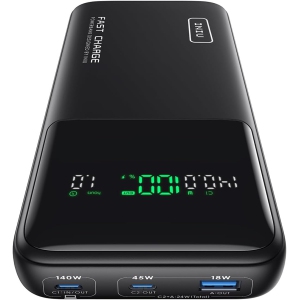 INIU 140W Power Bank, 27000mAh High Capacity Laptop Portable Charger, USB C in&Out Tablet Powerbank, Smart Digital Display Phone Charge for Phones/Laptops - Refurbished(Excellent)