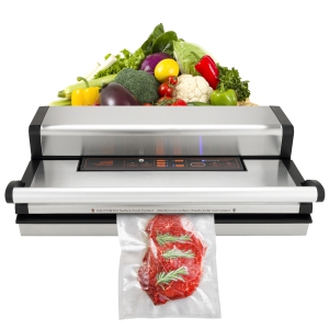 VEVOR 95Kpa Vacuum Sealer Machine, 350W Powerful Dual Pump and Dual Sealing, Dry and Moist Food Storage, Automatic and Manual,with Built-in Cutter, with Seal Bag and External Hose