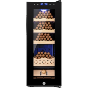 Cigar Electric Humidor, 35L 250 Counts Large Capacity Thermostatic Electric Cigar Cooler Cabinet with Digital LED Screen, Safety Lock,Smart Humidity & Temp Control
