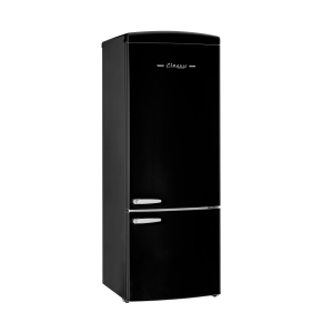 Unique Appliances Classic Retro 16.7 cu.ft Bottom Freezer Refrigerator - Midnight Black, Energy Star