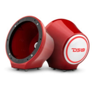 DS18 EN-JS6/RD 6.5" Universal Flat Mount Kick Panel Speaker Pod RGB LED Lights - Red