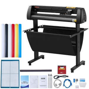 VEVOR 34Inch Vinyl Cutter, Bundle, Vinyl Cutter Machine, Manual Vinyl Printer, LCD Display Plotter Cutter Sign Cutting with Signmaster Software for Design and Cut, with Supplies