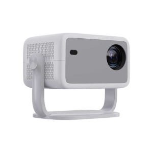 GoodLuck Tech 2025 Smart Projector: Native 1080P & 4K, 600 ANSI Lumens, Android/WiFi/Bluetooth, Elec Focus & Auto Keystone, TV Stick Compatible - Grey-White