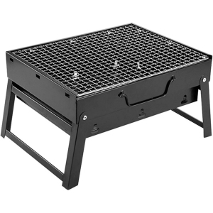 BBQ grill, portable folding grill table, outdoor stainless steel smoker, suitable for 5 people, picnic garden terrace camping travel 43*29*22cm