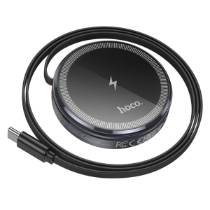 2 in 1 Magnetic Wireless Charger Charging Pad with Retractable Cable for Apple Watch iWatch iPhone, Black