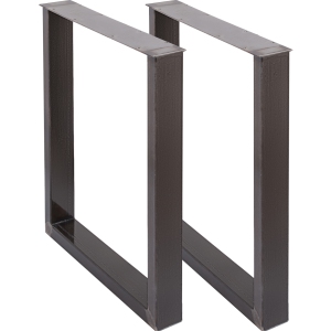 VEVOR 28x23x3.1 Inch Set of 2 Steel Table Legs, 28''Height 23''Wide Dining Table Legs, Heavy Duty 3.1" Square Box Section Square Table Legs, Black Industrial Style Metal Dining L