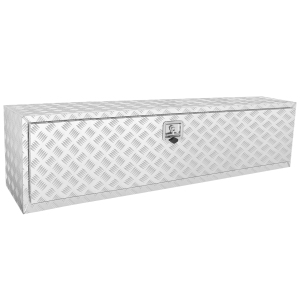 VEVOR 60"×17"×18" Underbody Truck Box, Pickup Storage Box, Heavy Duty Aluminum Diamond Plate Tool Box with Lock and Keys, Waterproof Trailer Storage Box with T-Handle Latch