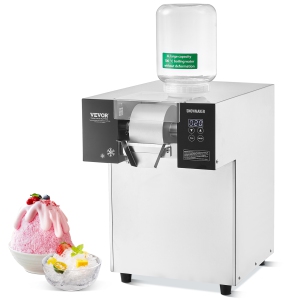 VEVOR 385LBS/24H Commercial Snowflake Ice Machine, Snowflake Ice Maker,Stainless Steel Ice Shaver Machine, Electric Snow Cone Maker,Liquid Cooling System for Rapid Heat Dissipation