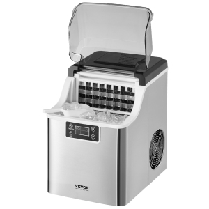 VEVOR Countertop Ice Maker, 24 Cubes Ready in 15 Mins, 45lbs in 24Hrs, Self-Cleaning Portable Ice Maker with Ice Scoop and Basket,Ice Machine with 3 Sizes Ice Cube for Home Kitchen